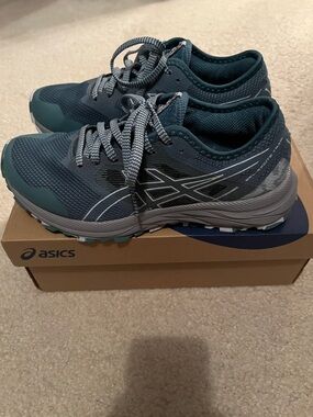 ASICS Teal and Gray Athletic Sneakers